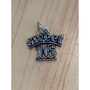.925 Sweet 16  Sterling Silver Jewelry Charm